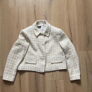 Chic Zara Cream Tweed Jacket